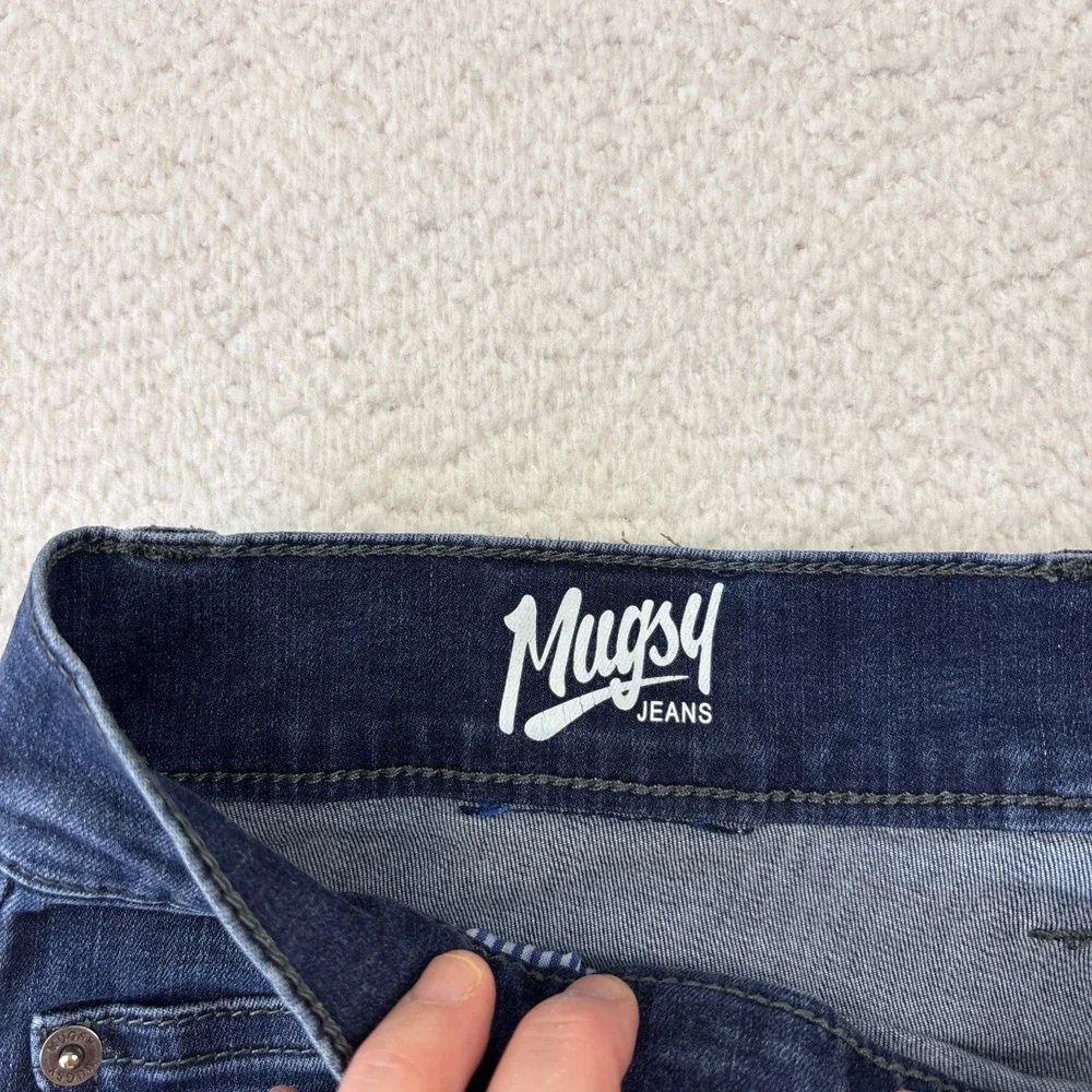 MUGSY Mens 'Fultons' Jeans Size 34/34 Blue Dark Wash Stretch Denim Classic Fit
